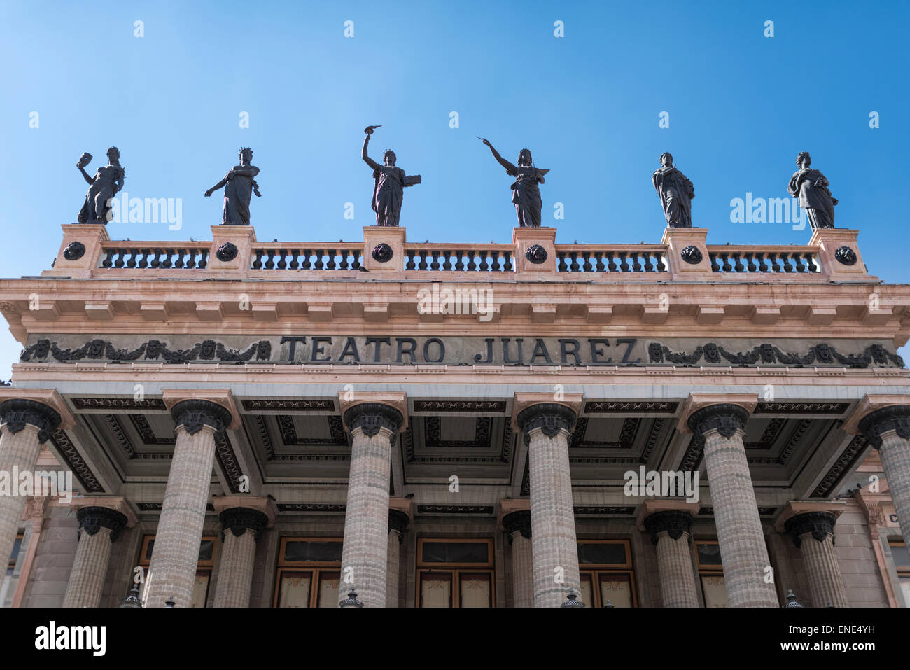 Exterior view of the Teatro Juarez building in Guanajuato Mexico Stock Photo