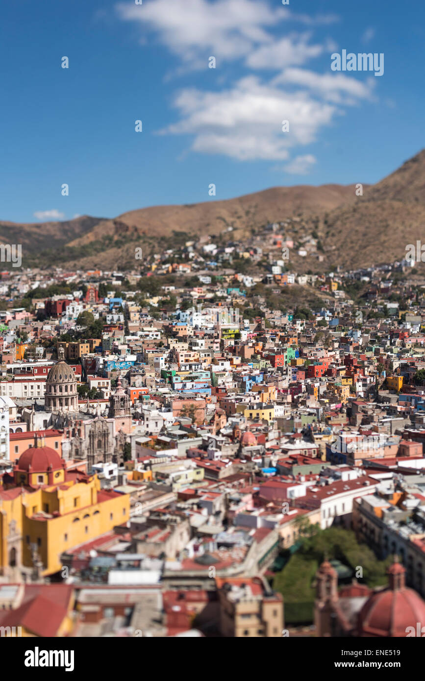 Scenic cityscape overlooking Guanajuato Mexico Stock Photo