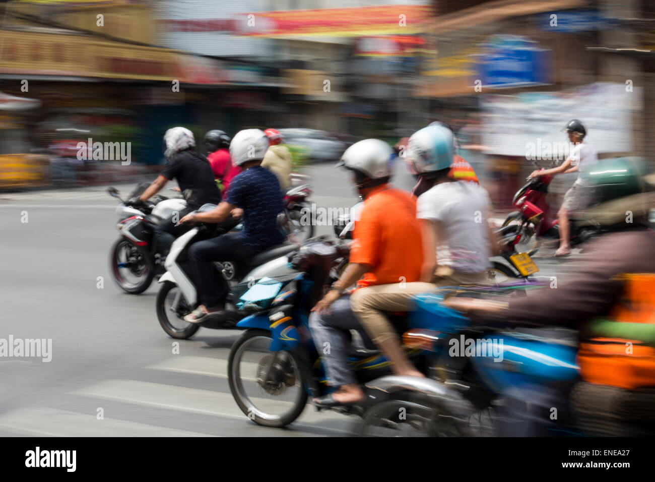 Motorcycles in Bangkok, Thailand, Asia Stock Photo