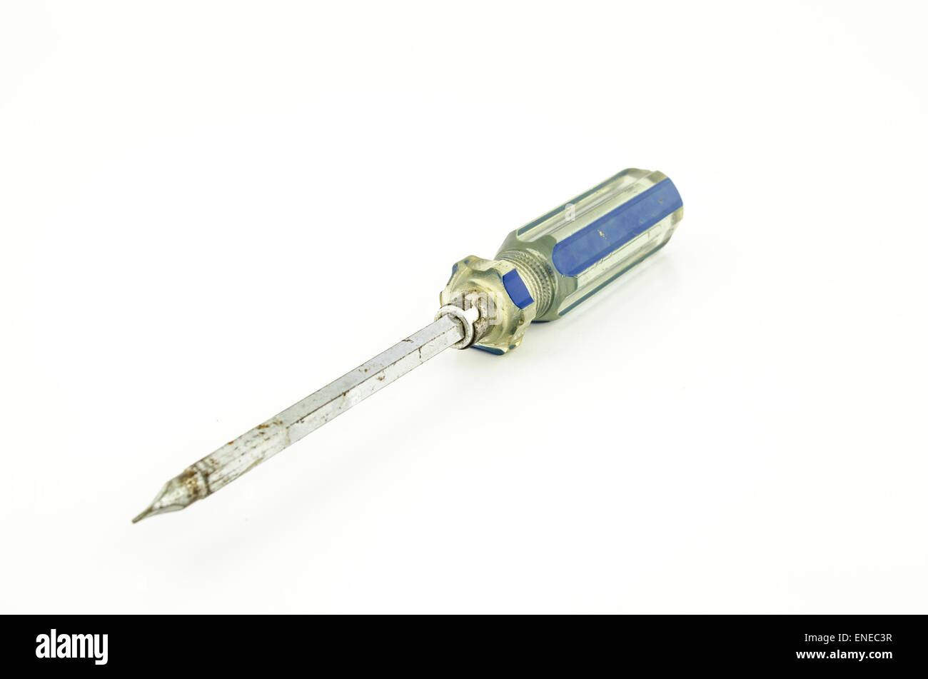 rust blue Screwdriver isolated on white background Stock Photo - Alamy