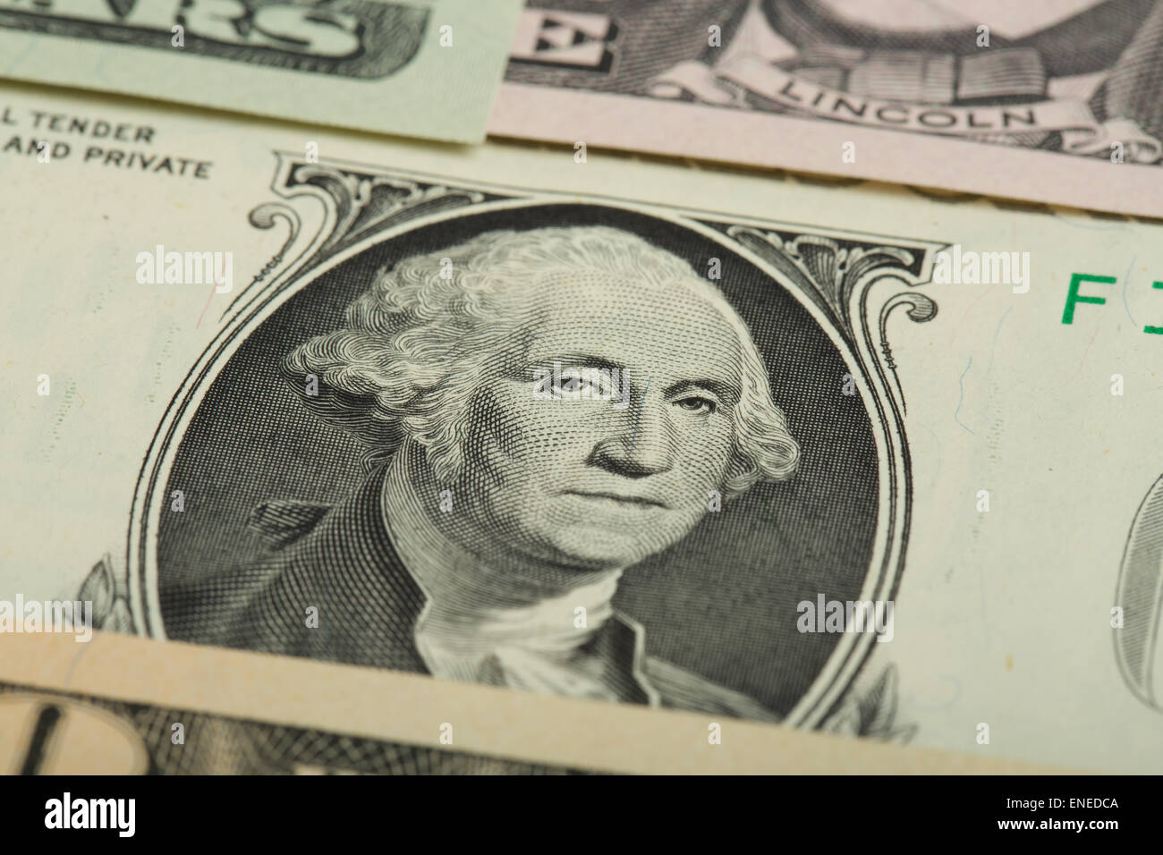 Macro of George Washington on USA one dollar banknote Stock Photo - Alamy