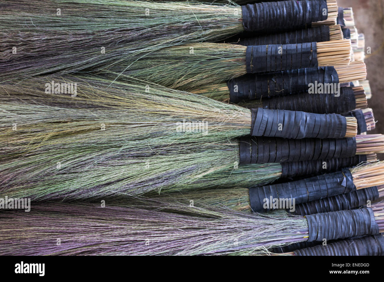 Whisk brooms for sale at covered weekend market in Thimphu, Bhutan