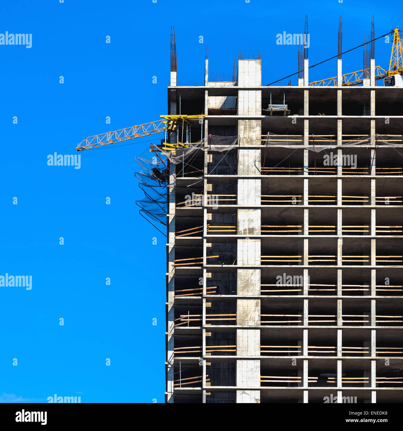 Building construction on blue sky background Stock Photo