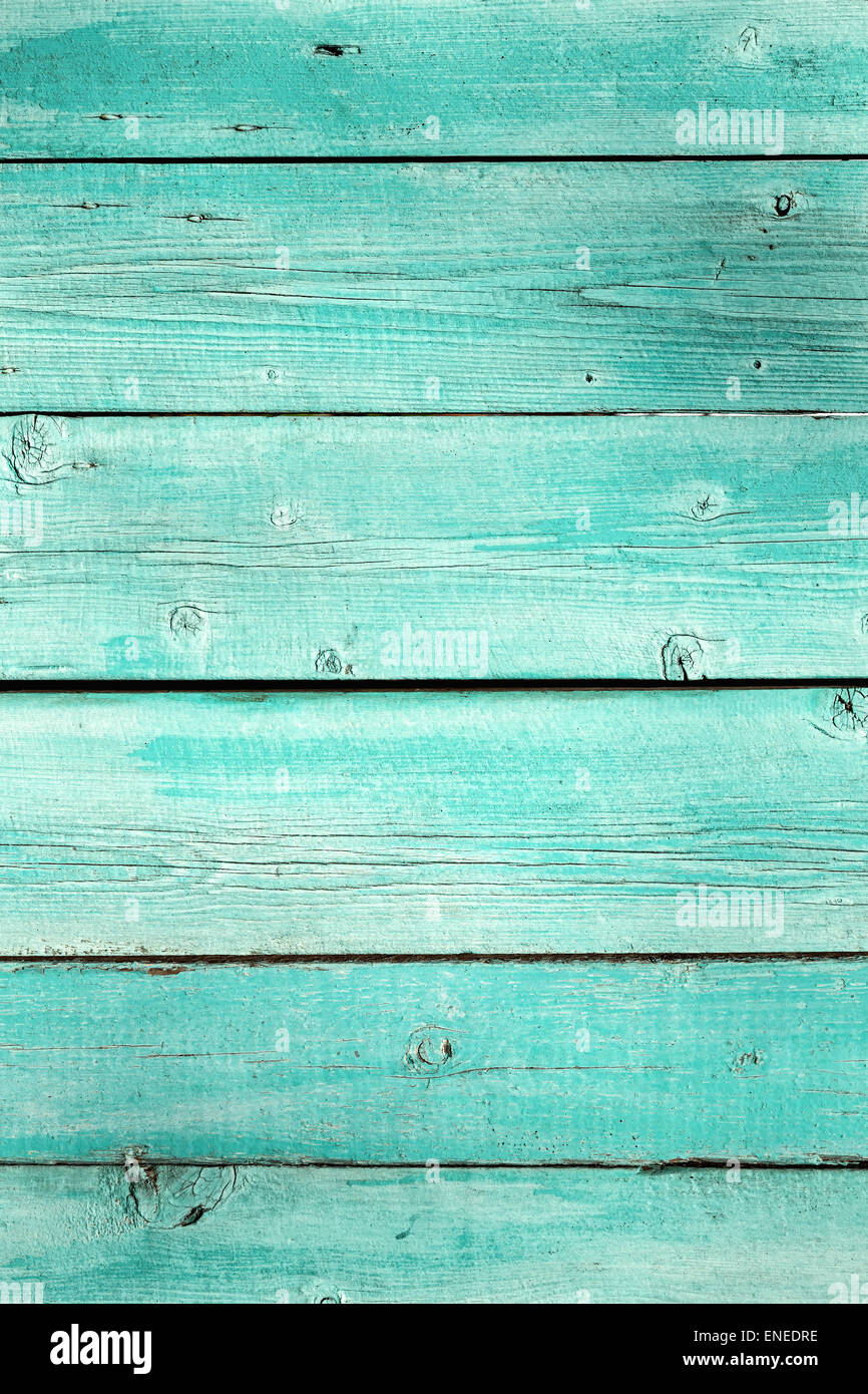 Turquoise wood planks vintage or grunge background texture Stock Photo