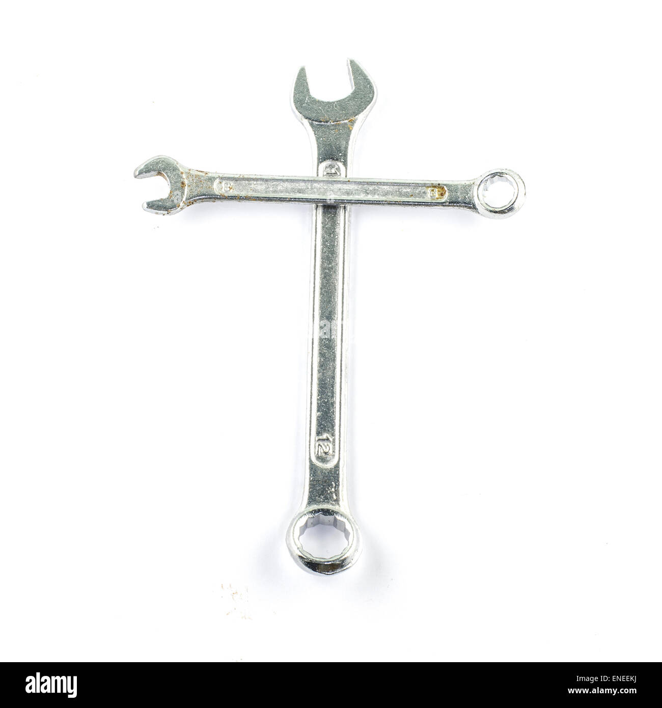 wrench cross religian isolated on white background Stock Photo Alamy