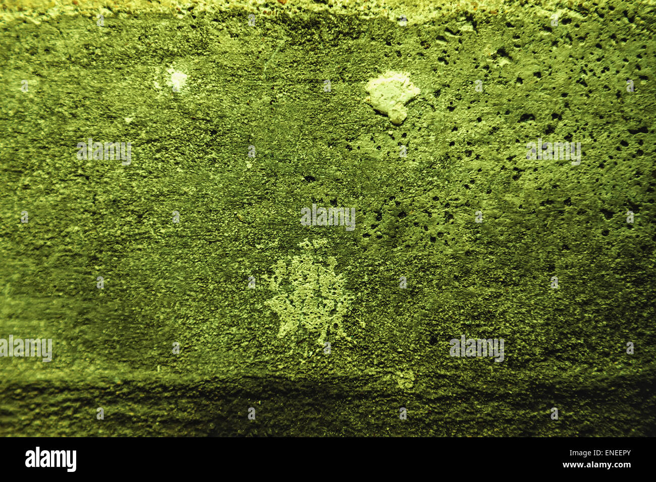 Grunge plaster cement or concrete wall texture green color Stock Photo