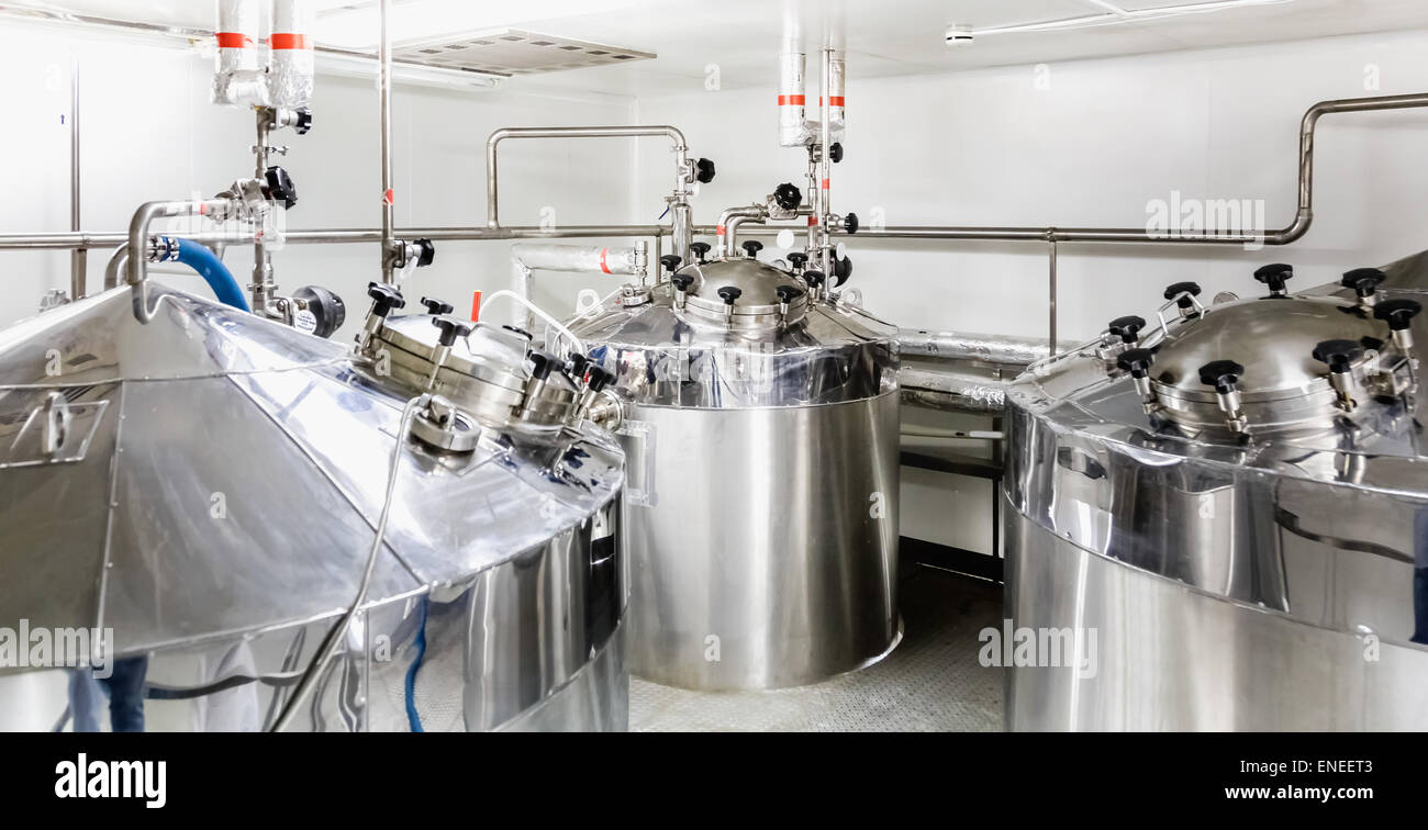 Water boiler or tank on pharmaceutical industry or chemical plant Stock Photo