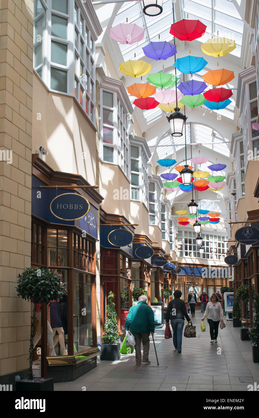 Shoppers inside the Sanderson Arcade, Morpeth, north east England, UK