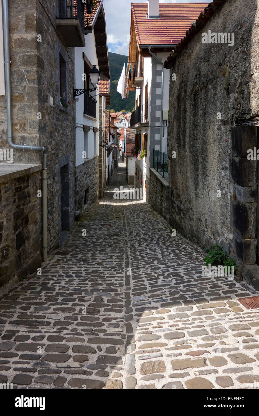 Isaba (Izaba) village. Pyrenees. Navarra. Vasque country. Spain Stock Photo