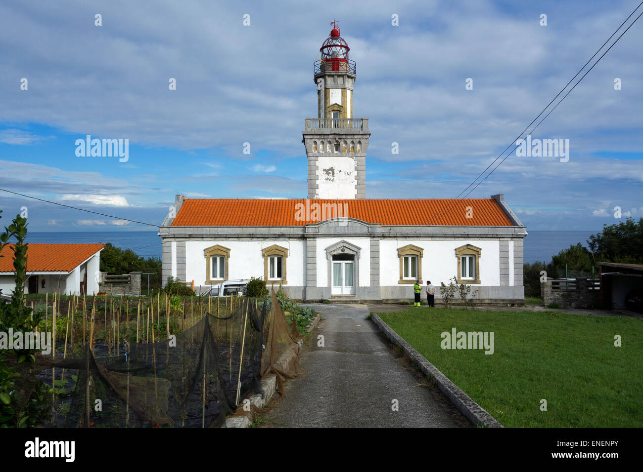 Cabo Higuer lighthouse. Hondarribia. Guipúzcoa. Vasque country. Spain Stock Photo