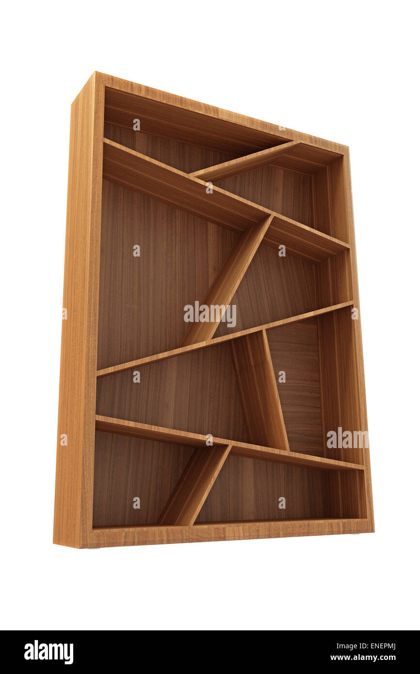 wooden shelf isolated on white background Stock Photo - Alamy