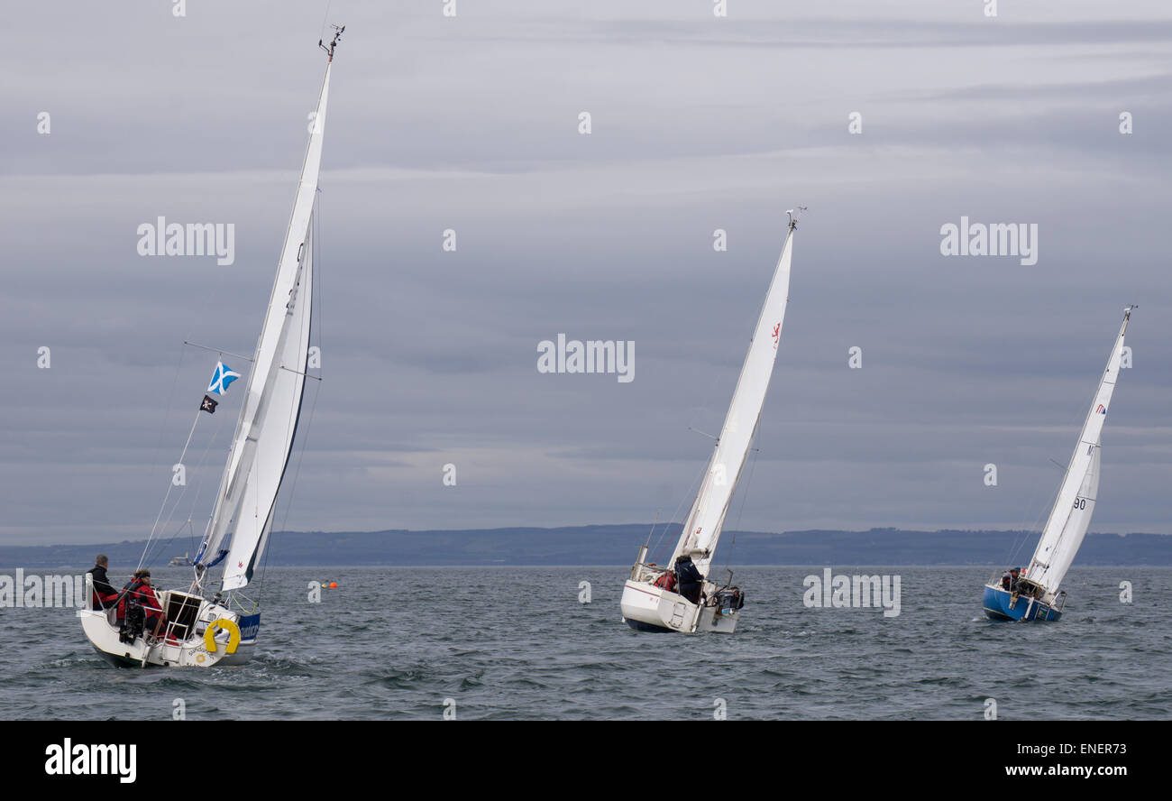 Sailing Yachts racing at North Berwick Stock Photo