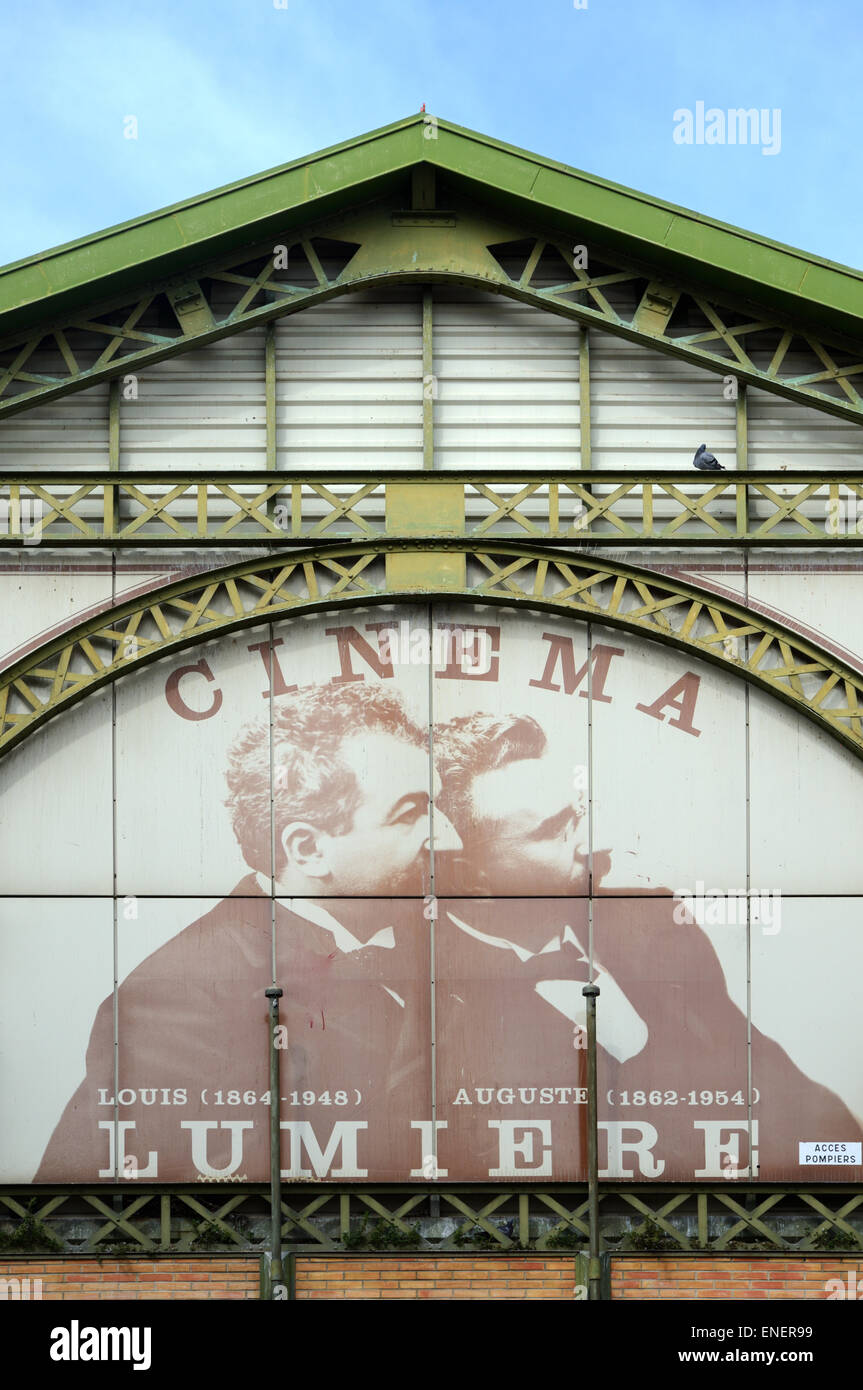 Frères Lumière or Lumière Brothers, Auguste and Louis Mumière,  Cinema Mumière La Ciotat Provence France Stock Photo