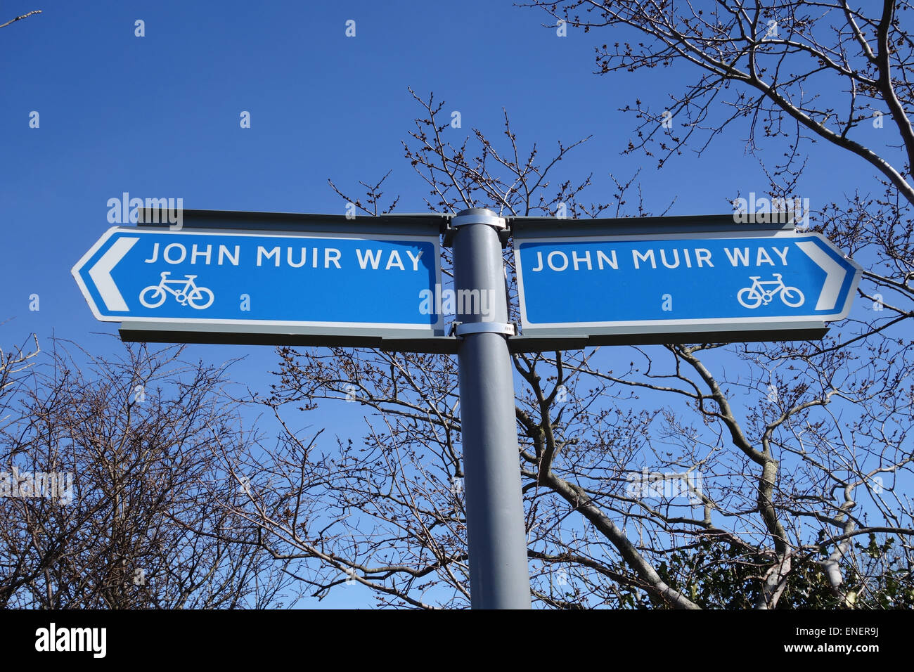 John Muir Way, Cycle Route Signs, near Blackdykes, North Berwick Stock Photo
