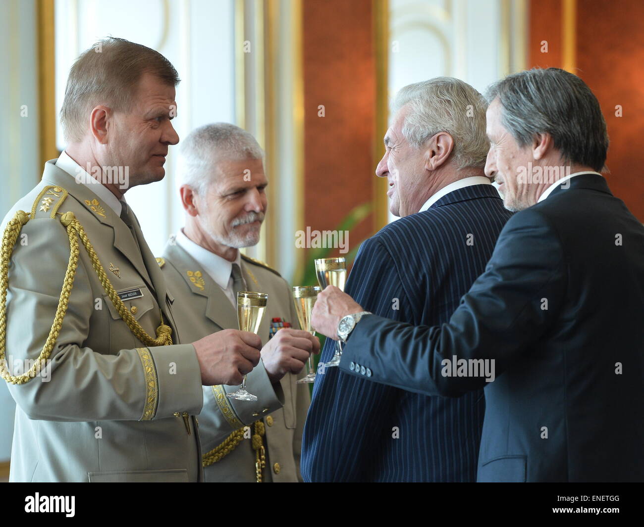 Czech Defence Minister Martin Stropnicky (right) and President Milos ...