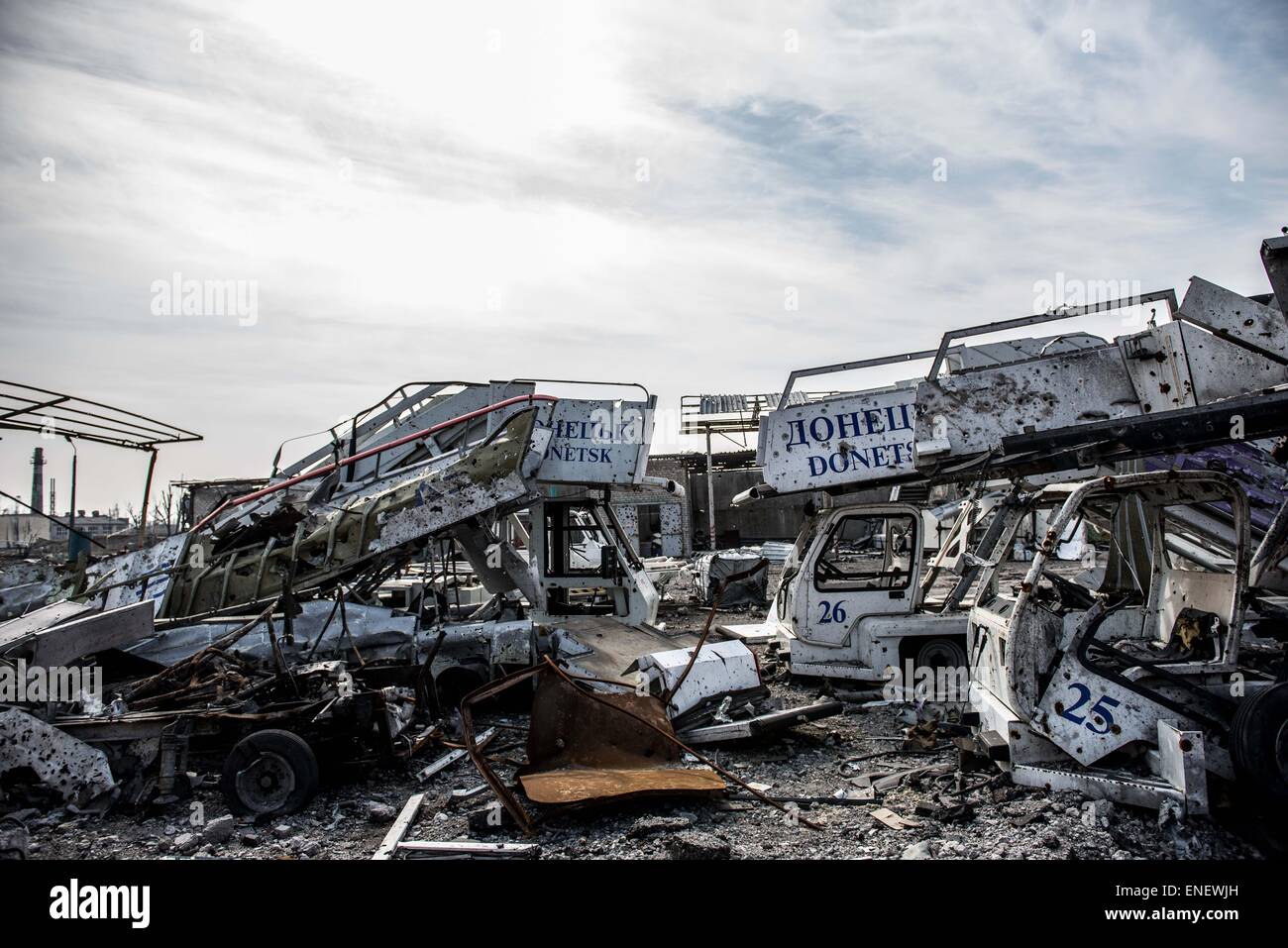 Donetsk airport has been largely destroyed by the conflict in Eastern Ukraine Stock Photo