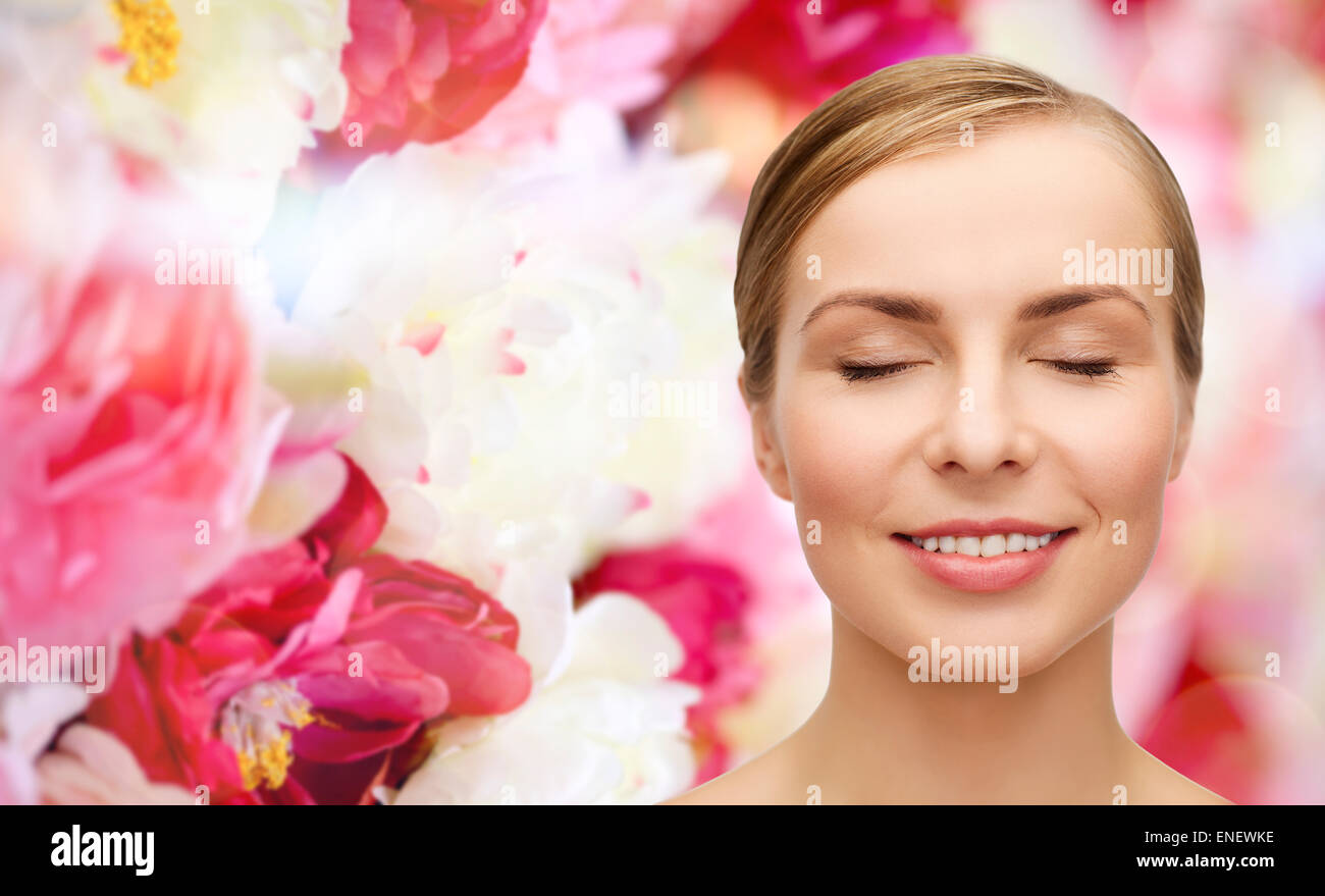 face of beautiful woman with closed eyes Stock Photo - Alamy
