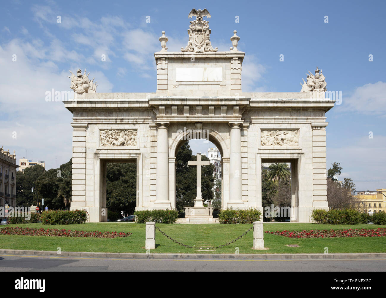 Puerta del Mar, Sea Gate, Valencia, Spain Stock Photo