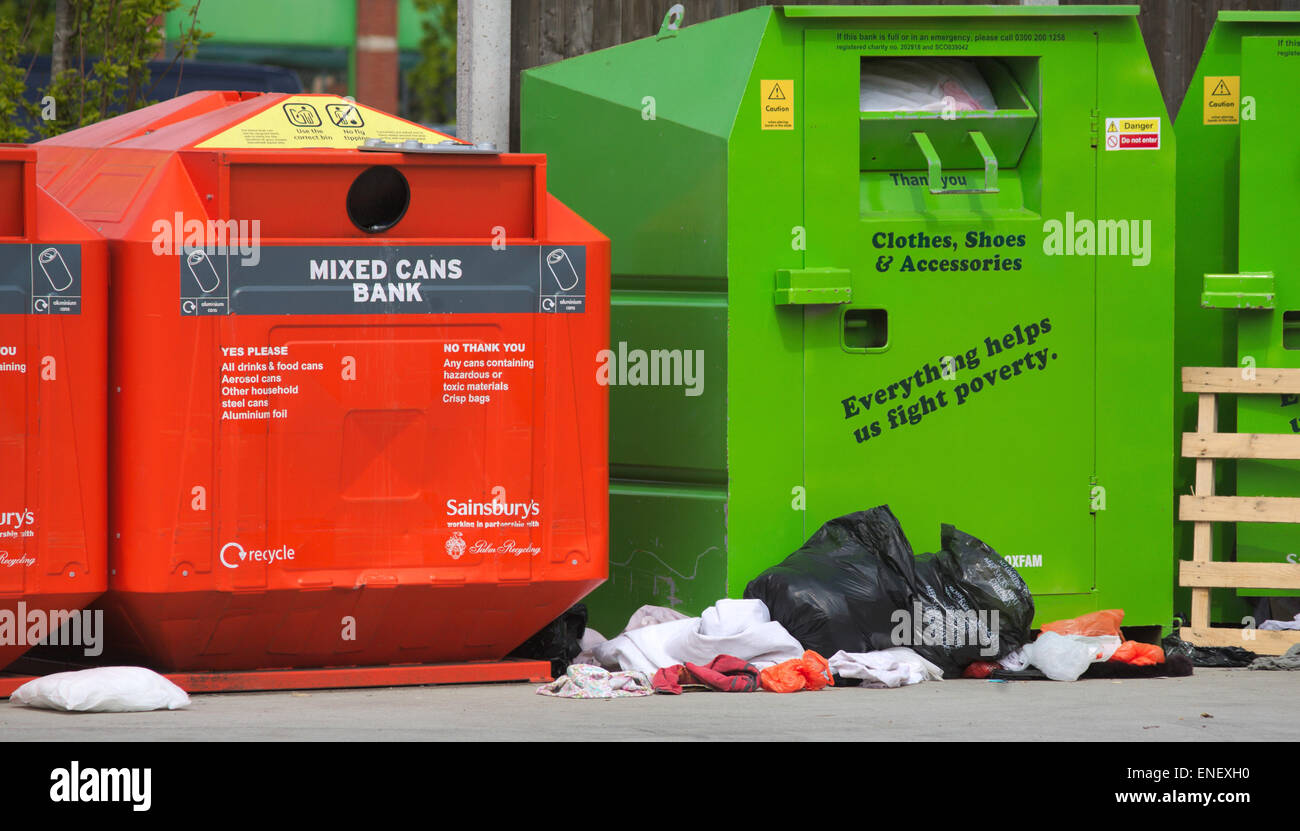 Recycling bins in UK Stock Photo