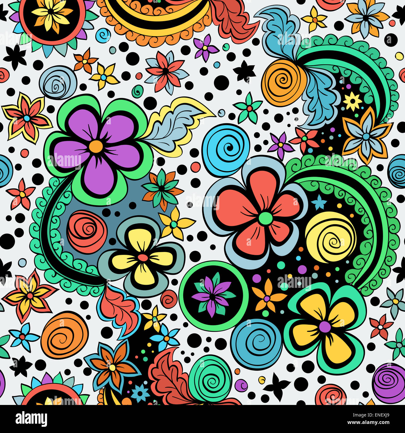 vector seamless color floral pattern Stock Photo