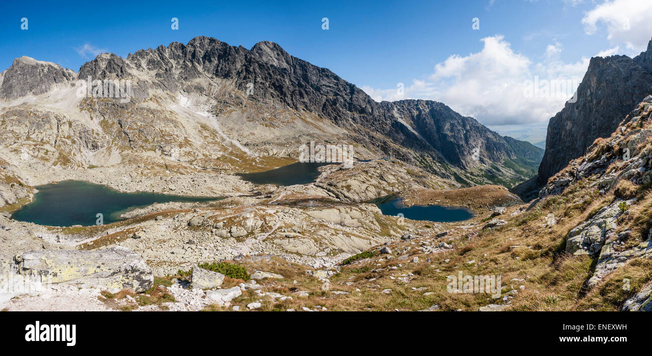Slovakia, tatry, Mala Studena dolina, Spisske pleso. Panorama of a mountain  tarn in sunny day in the end of summer Stock Photo - Alamy