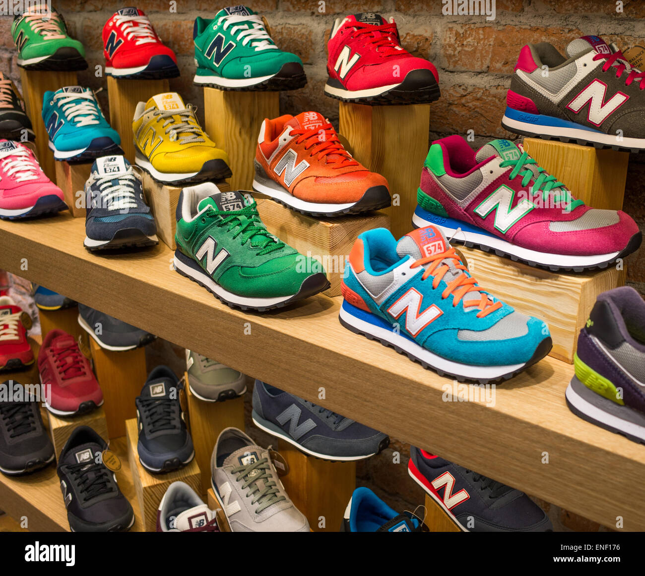 New Balance Trainers on display in a 