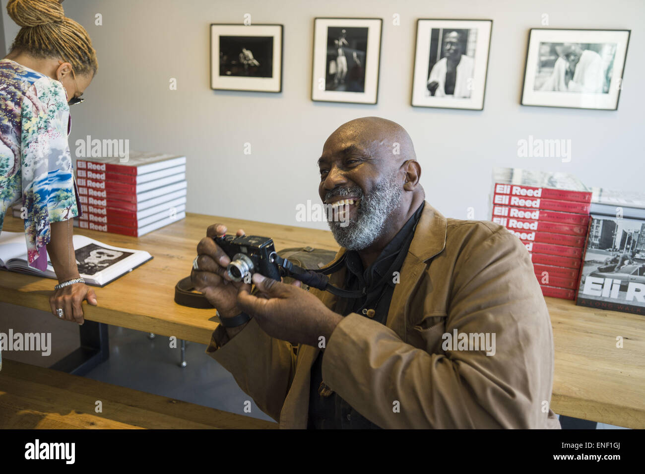 May 3, 2015 - Los Angeles, California, U.S - Magnum Photographer Eli Reed visits the Leica Store and Gallery for his new book, A Long Walk Home, book signing in Los Angeles on Sunday May 3, 3015. (Credit Image: © Ringo Chiu/ZUMA Wire) Stock Photo