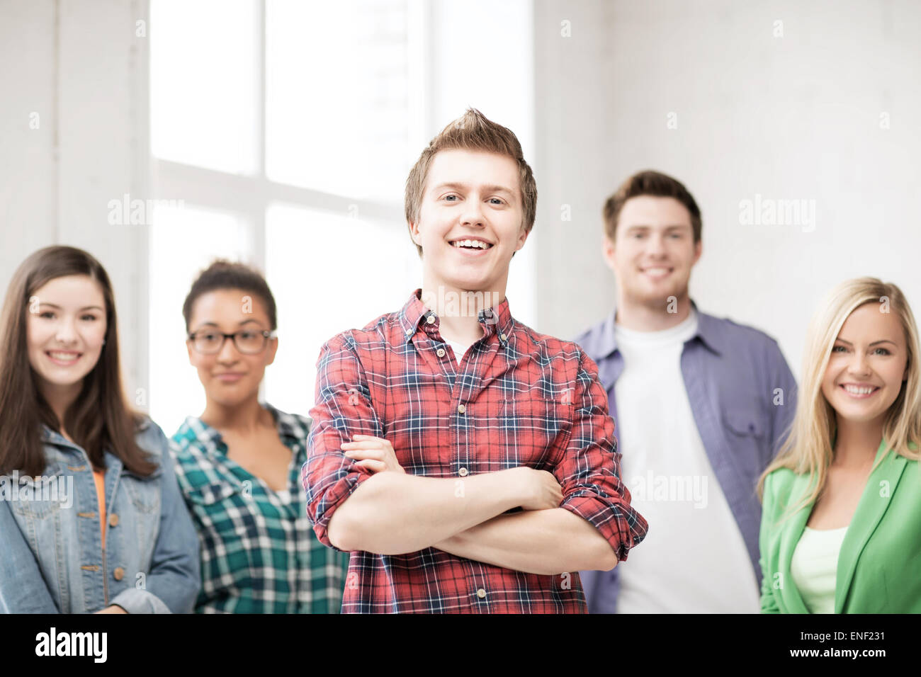 group of students at school Stock Photo Alamy