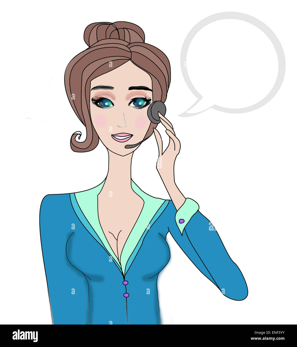 pretty girl call center operator Stock Photo - Alamy