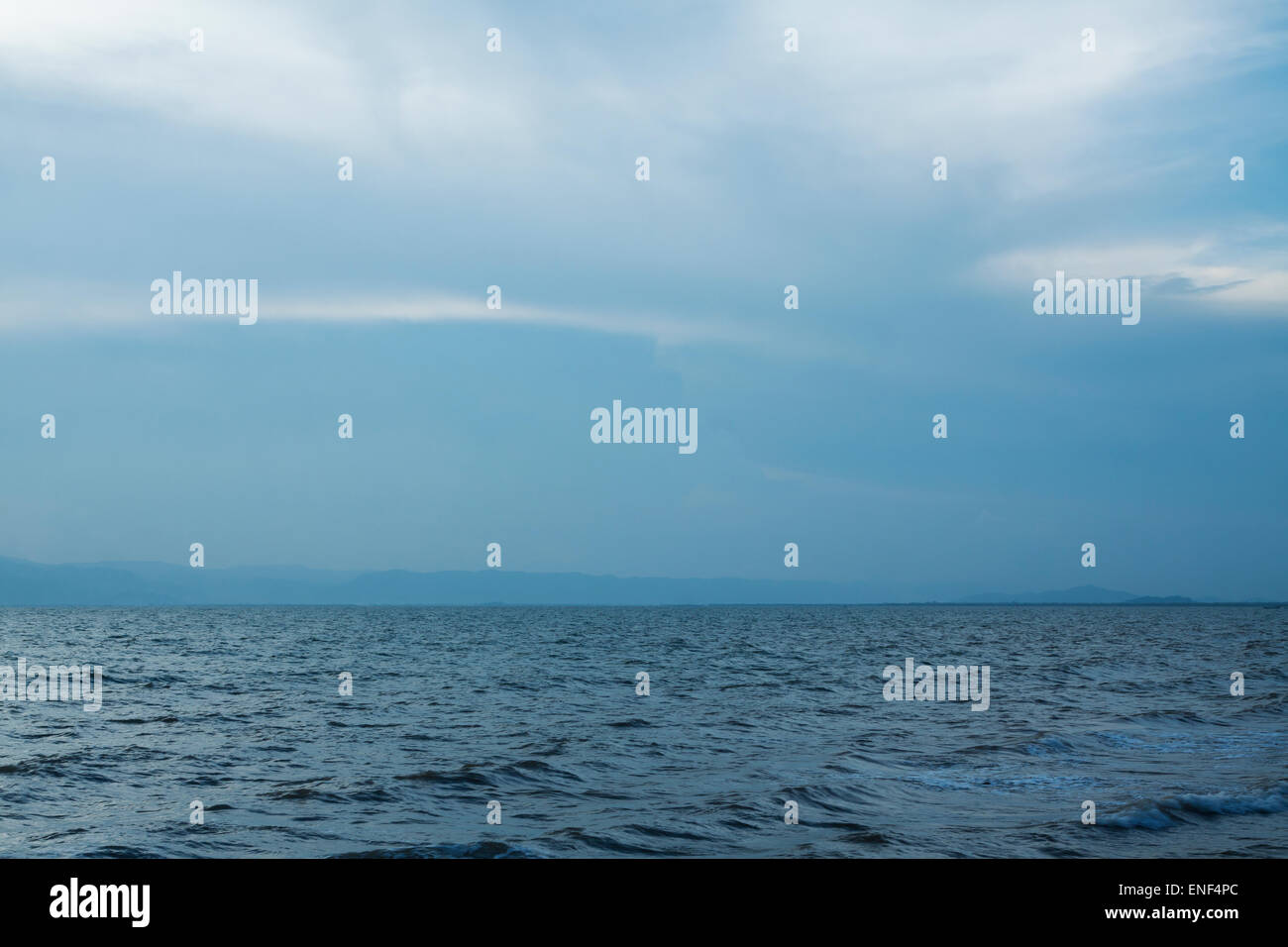 Seascape and cloudy sky. Stock Photo