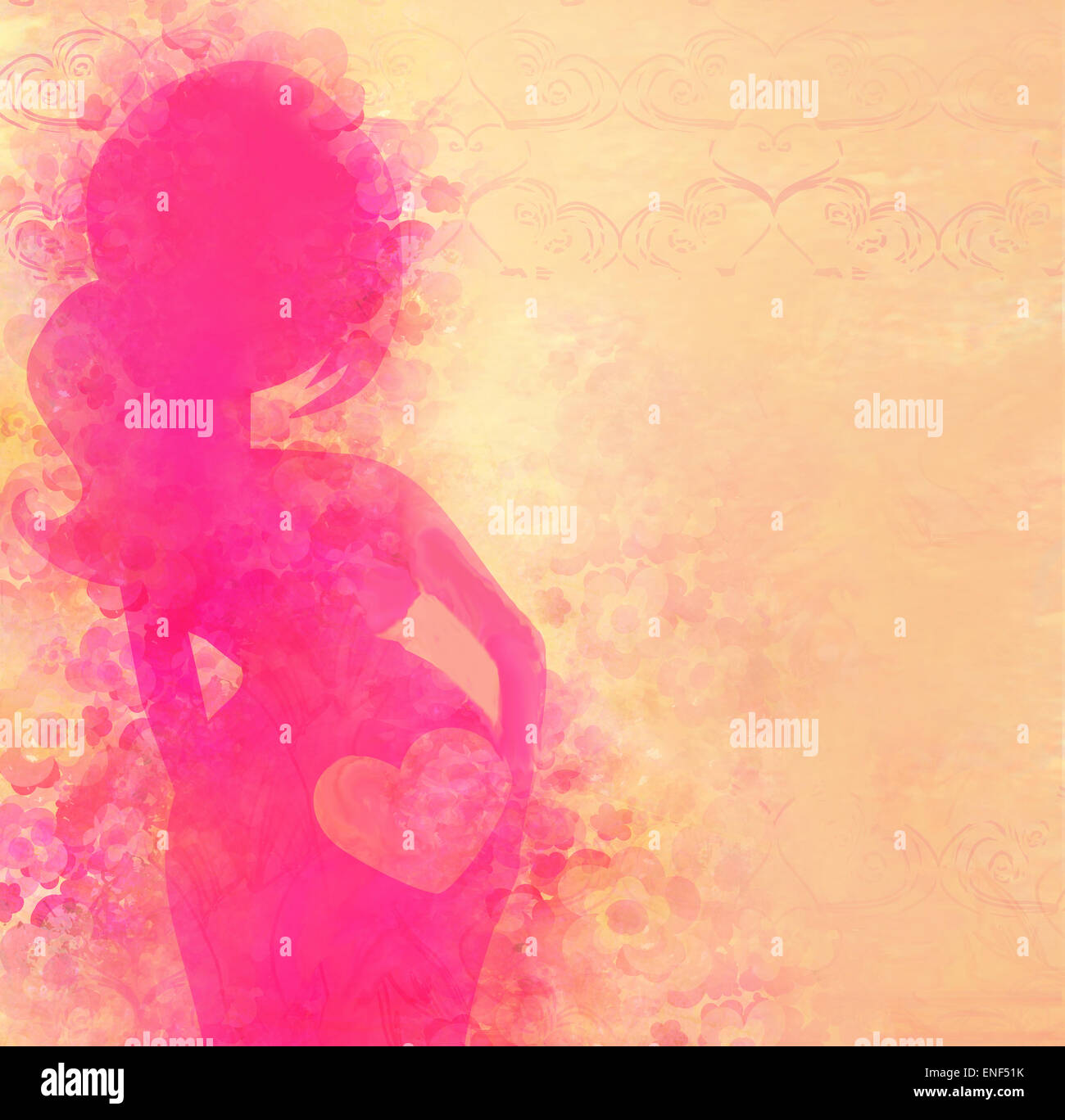 pregnant woman, baby shower card Stock Photo Alamy