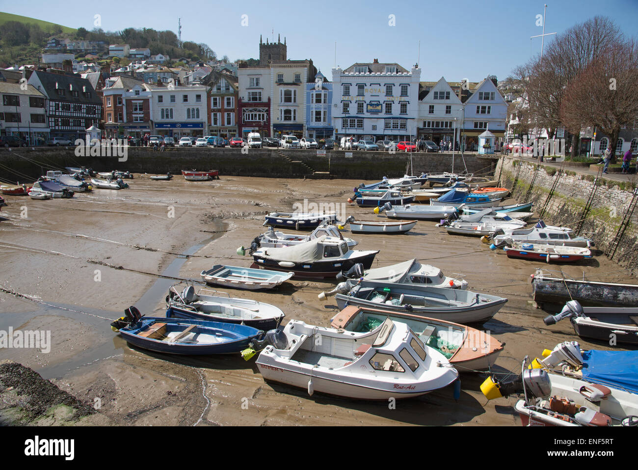 Dart Harbour in Dartmouth Devon England at low tide a popular holiday destination in the west country Stock Photo
