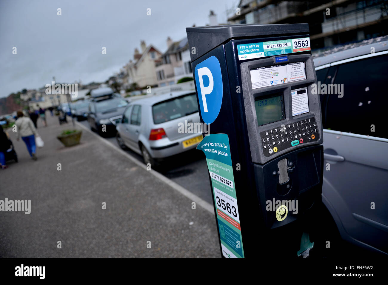 East Devon District Council parking meter (pay and display machine) Stock Photo