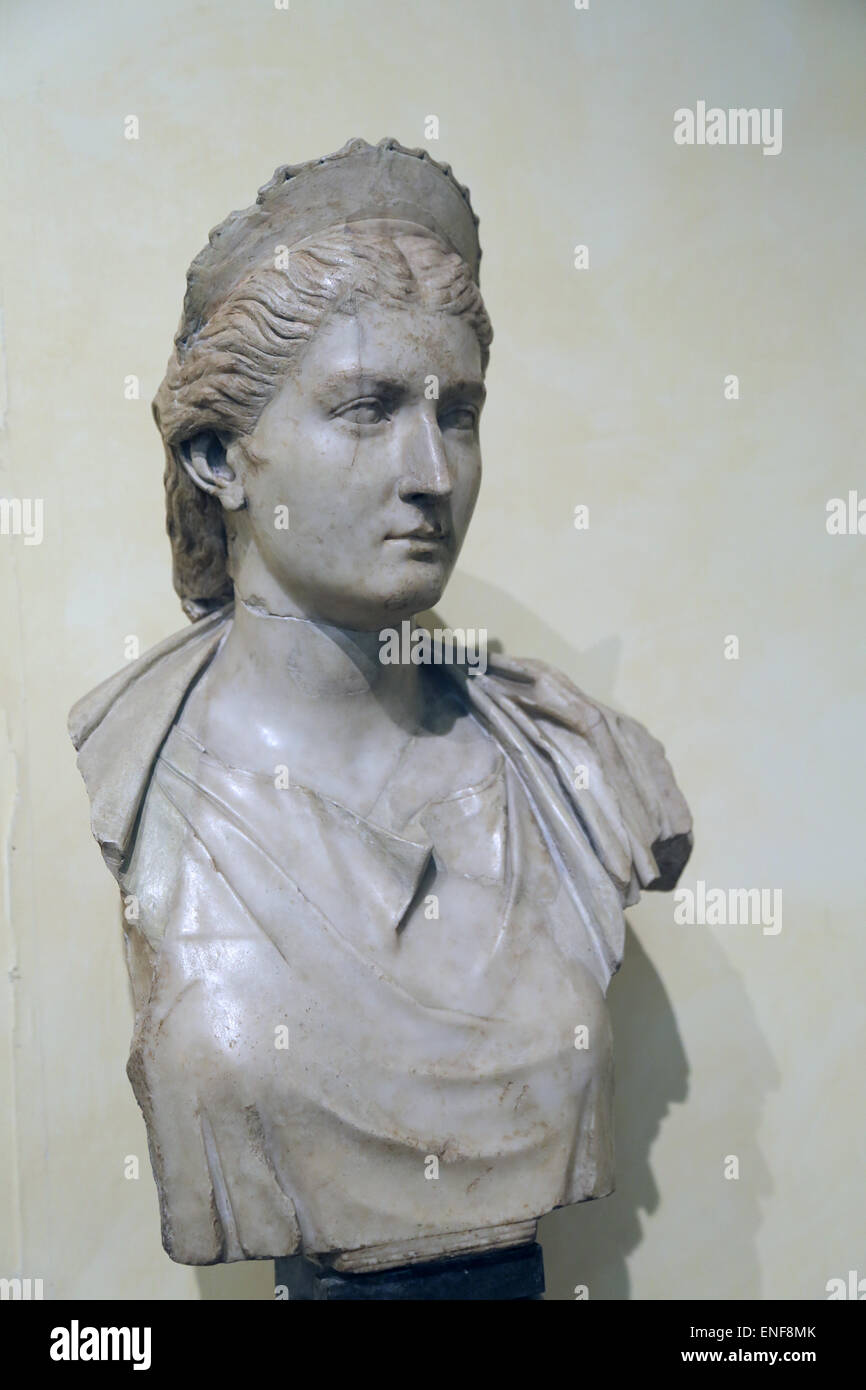 Portrait of Empress Sabina (wife of Hadrian). Marble. Bust. 130 AD. Capitoline Museums. Rome. Italy. Stock Photo