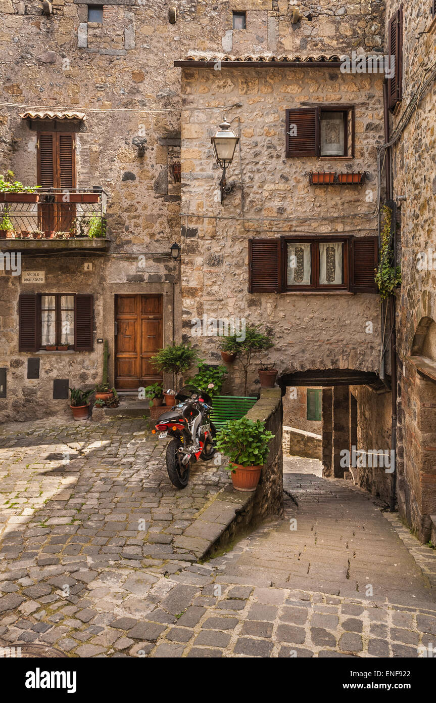Rustic neighborhood of Civita di Bagnoregio, Italy Stock Photo
