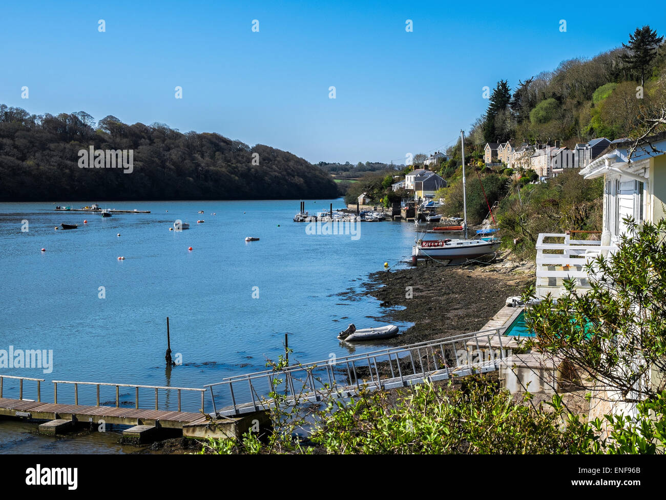 The riverside village of Malpas near Truro in Cornwall, UK Stock Photo Alamy