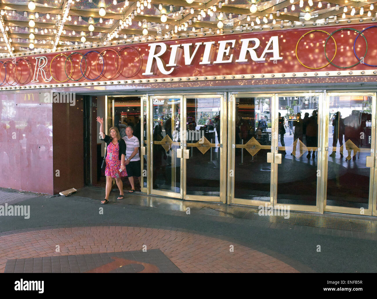 Las Vegas, Nevada, USA. 4th May, 2015. The Riviera Hotel and Casino closes it doors at noon on May 4, 2015, two weeks after celebrating it's 60th anniversary. © Marcel Thomas/ZUMA Wire/Alamy Live News Stock Photo