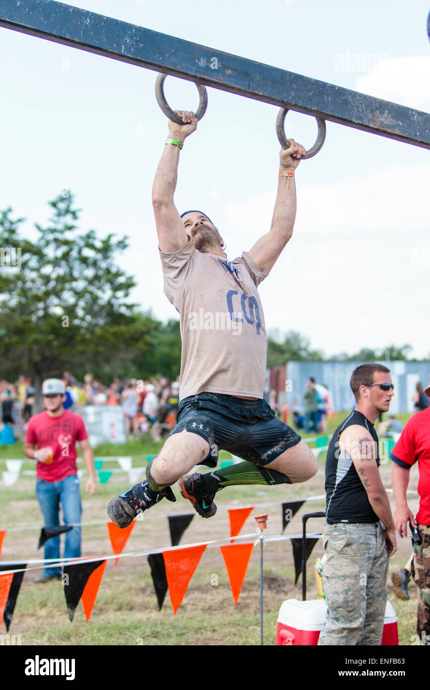 Austin, Texas, USA. 2nd May, 2015. Cast members of the TV show Supernatural participate in the 2015 Austin Tough Mudder. Richard Speight Stock Photo