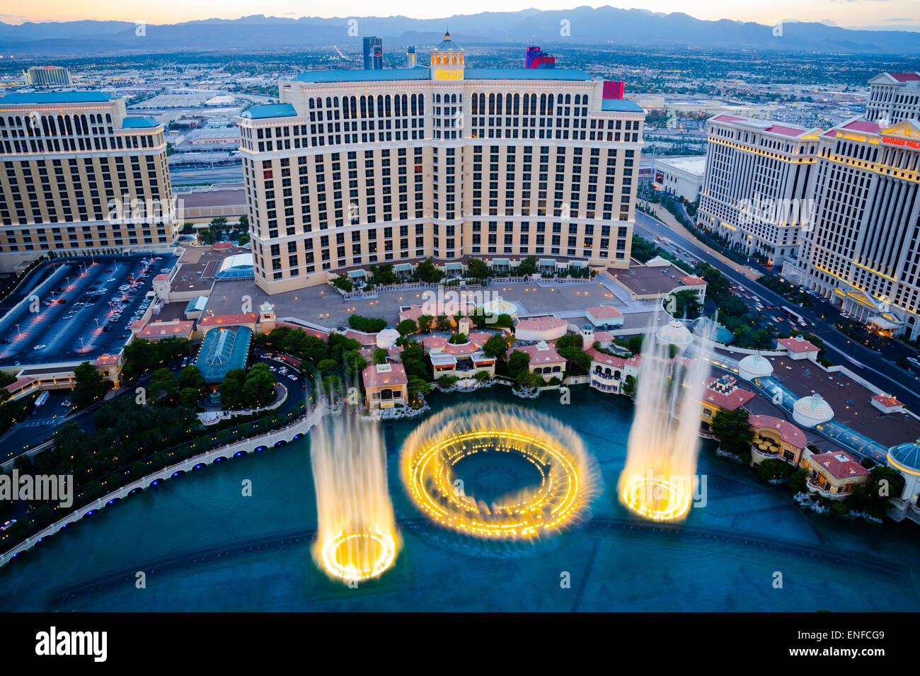 Musical fountains in Las Vegas Stock Photo