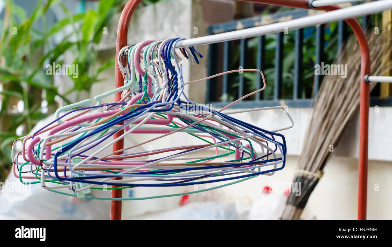 outdoor clothes hangers on a nice day Stock Photo Alamy