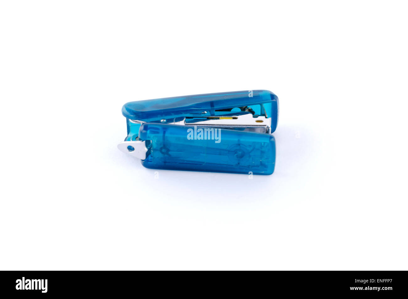 blue staples machine isolated on white background Stock Photo - Alamy