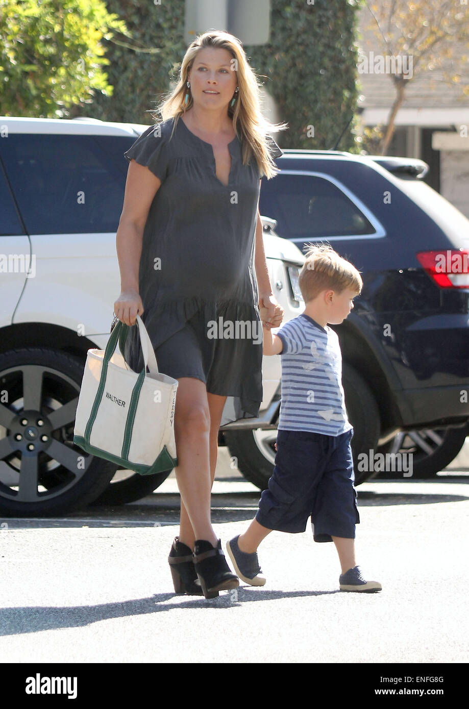 Pregnant Ali Larter crosses the street in West Hollywood holding hands(01)