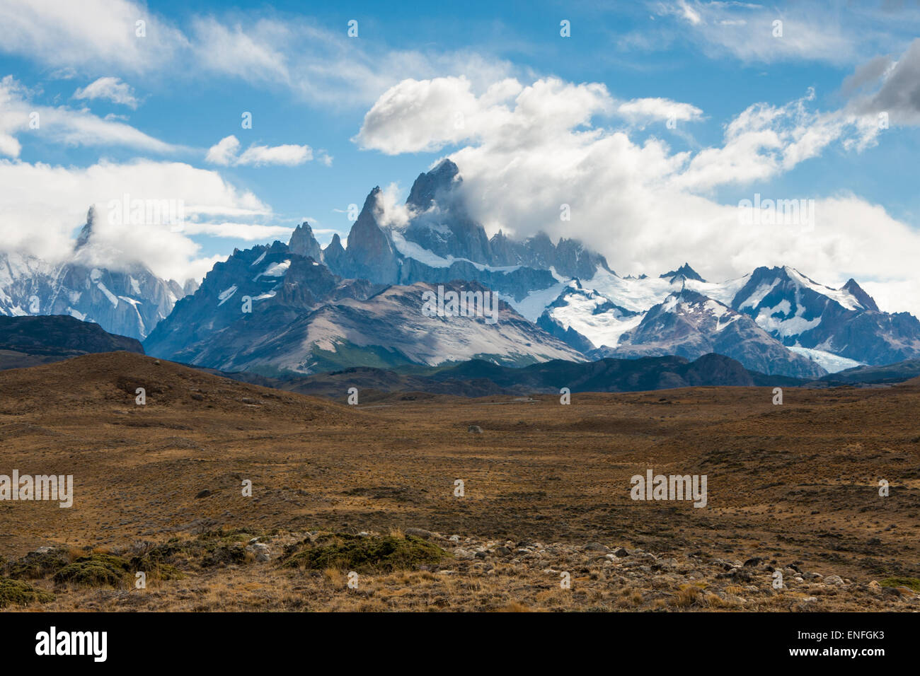 Mount Fitz Roy massif, Los Glaciares National Park, Santa Cruz Patagonia Argentina Stock Photo
