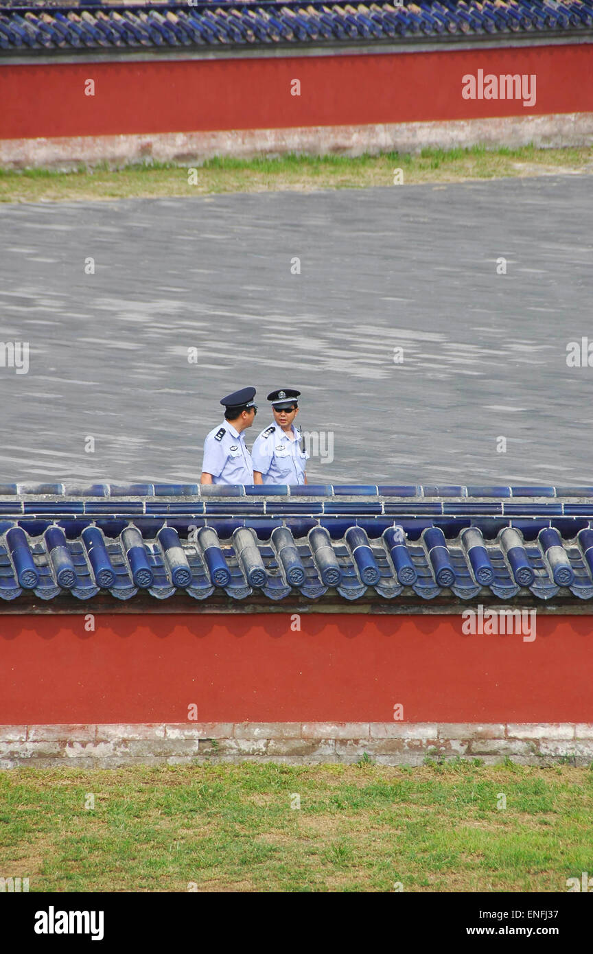 Two Chinese Policemen Stock Photo
