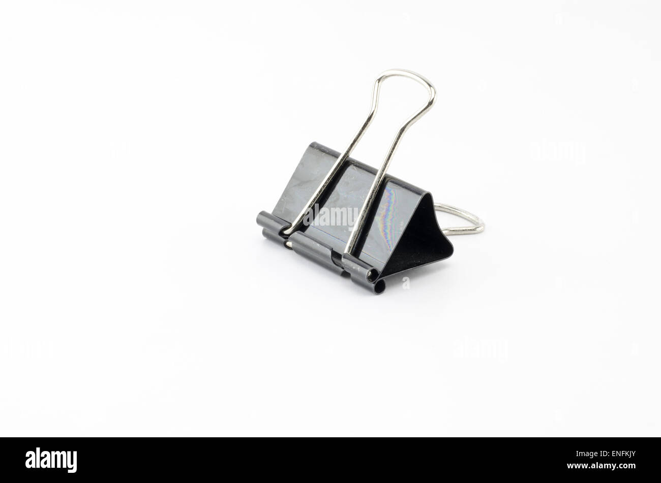 black paper clip isolated on white background Stock Photo Alamy