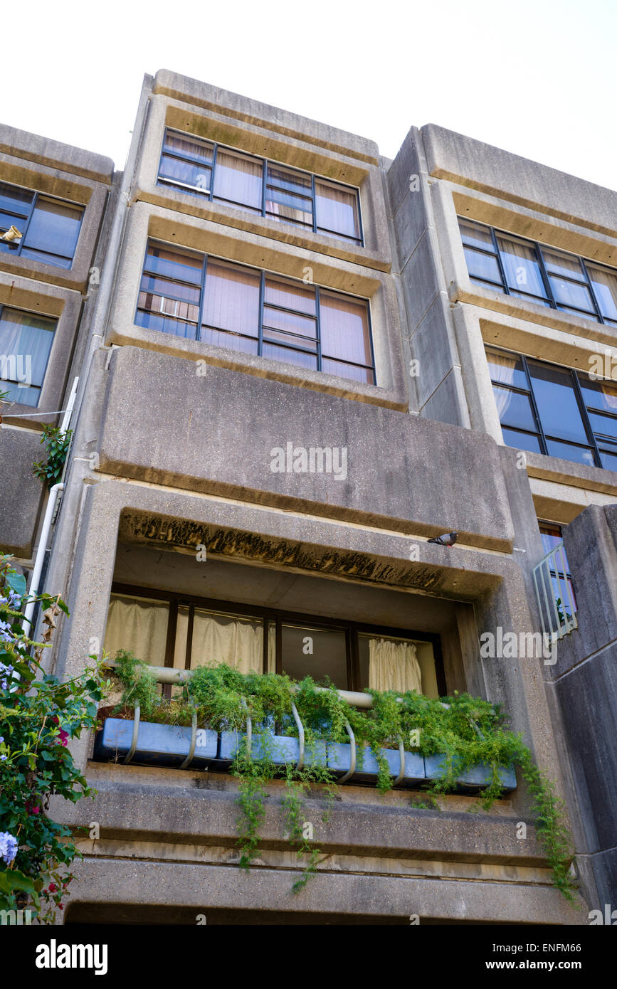 Concrete apartment block in Brutalist style. Brutalist architecture. Brutalism. Sirius Building, Millers Point, Sydney, Australia. Stock Photo