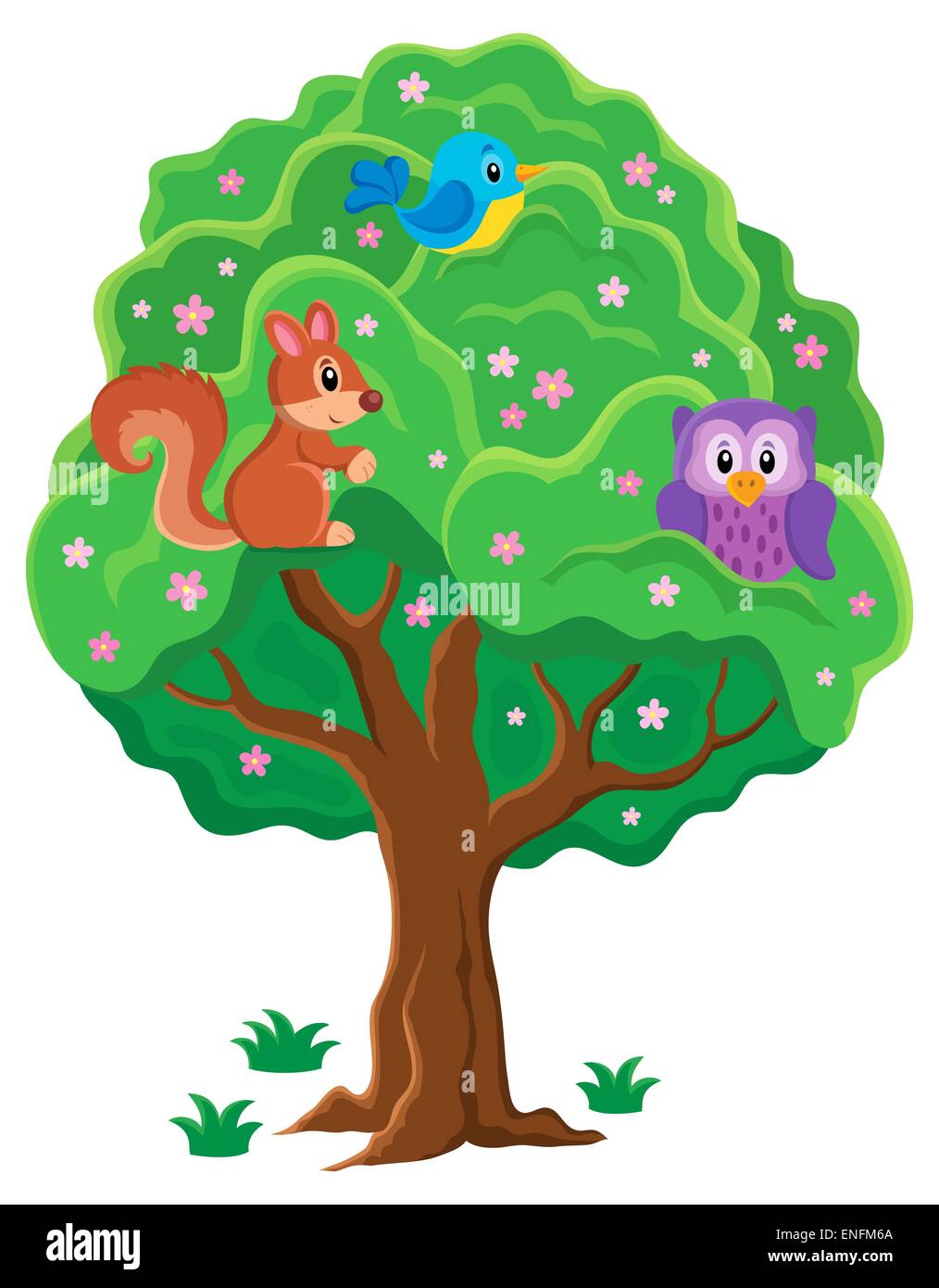 Spring Time Tree Life Springtime tree topic image 1 - picture illustration Stock Photo - Alamy