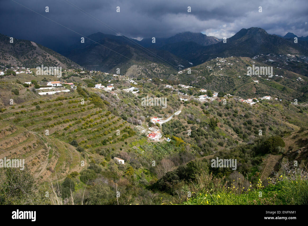 Andalucia in Spain: winter landscape in the Axarquia region near ...