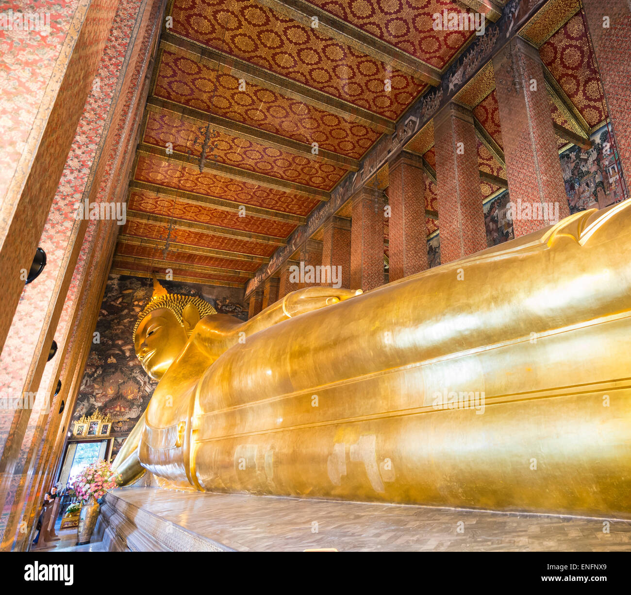 Reclining Buddha, Wat Po, Bangkok, Thailand Stock Photo