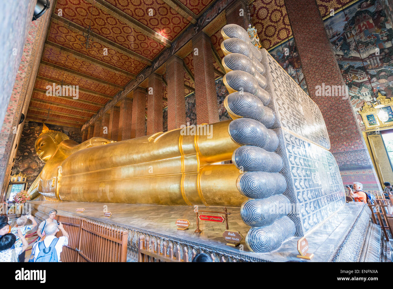 Reclining Buddha, Wat Po, Bangkok, Thailand Stock Photo